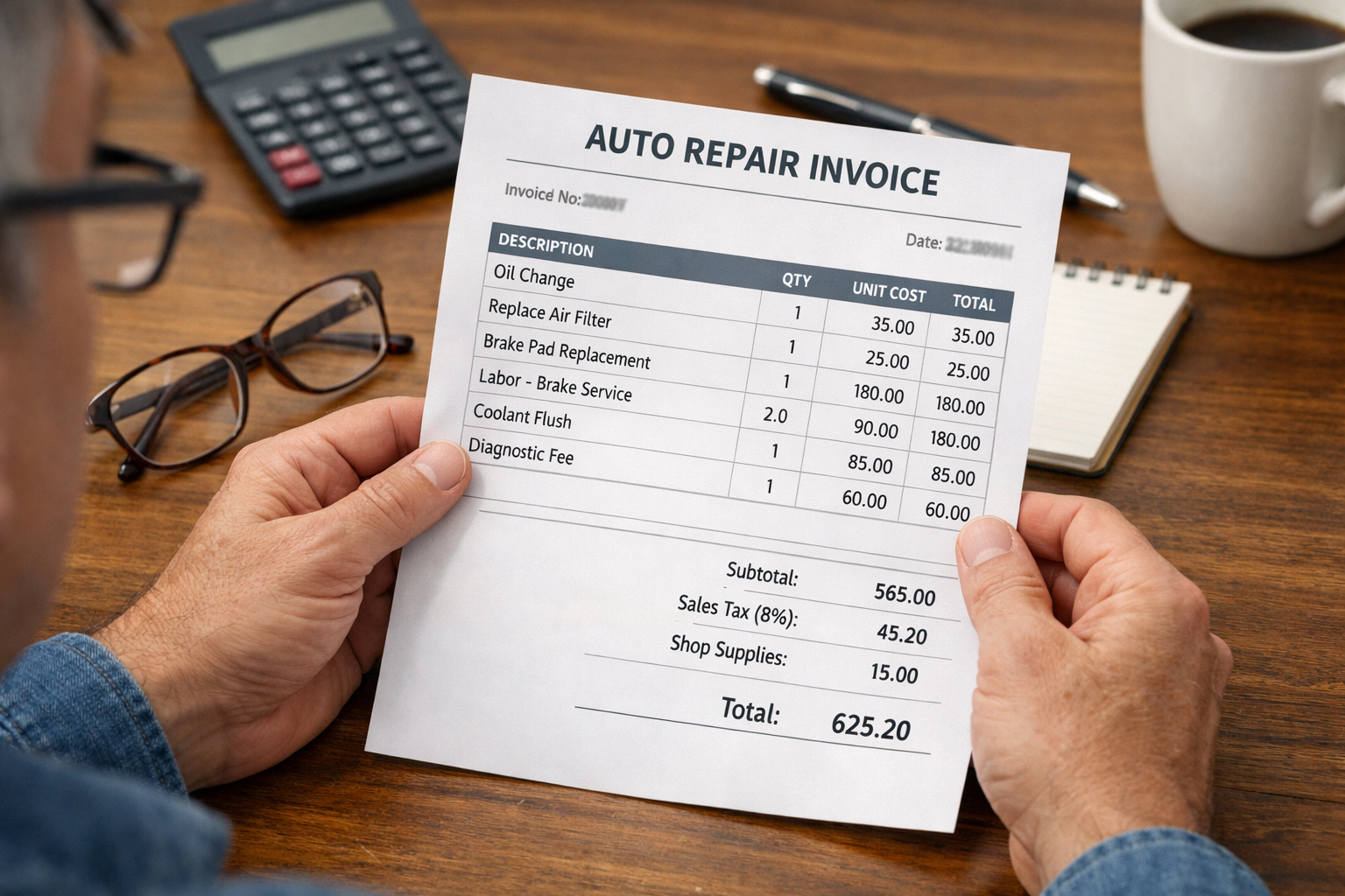 Servis faturasi inceleniyor