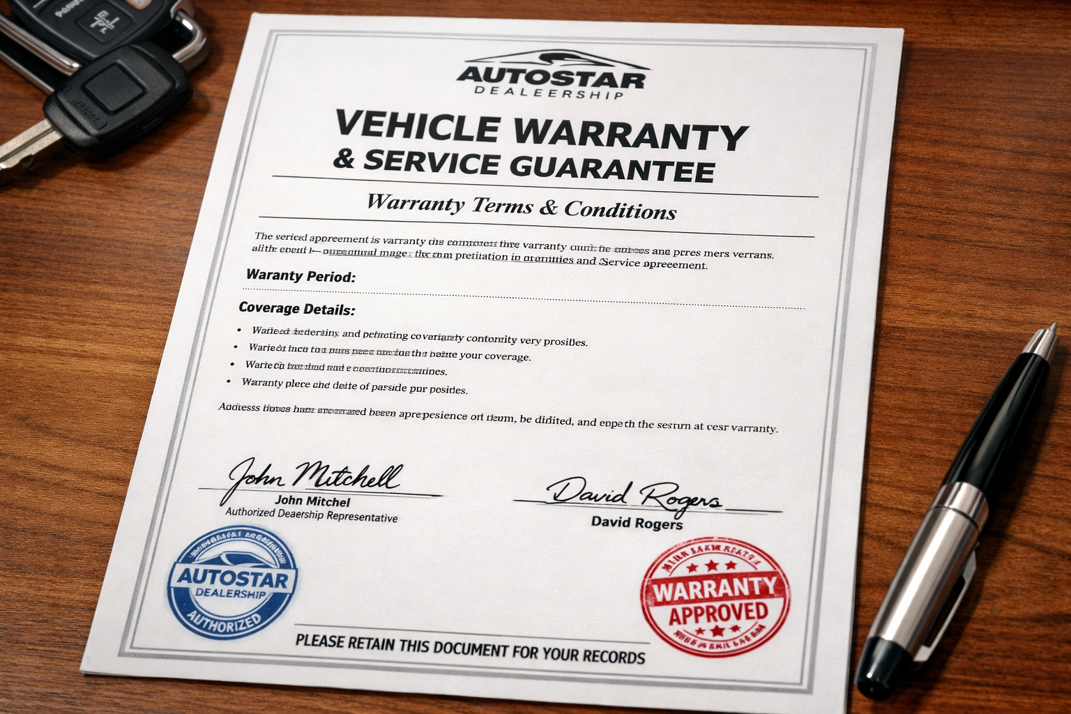 Servis garanti belgesi ornegi