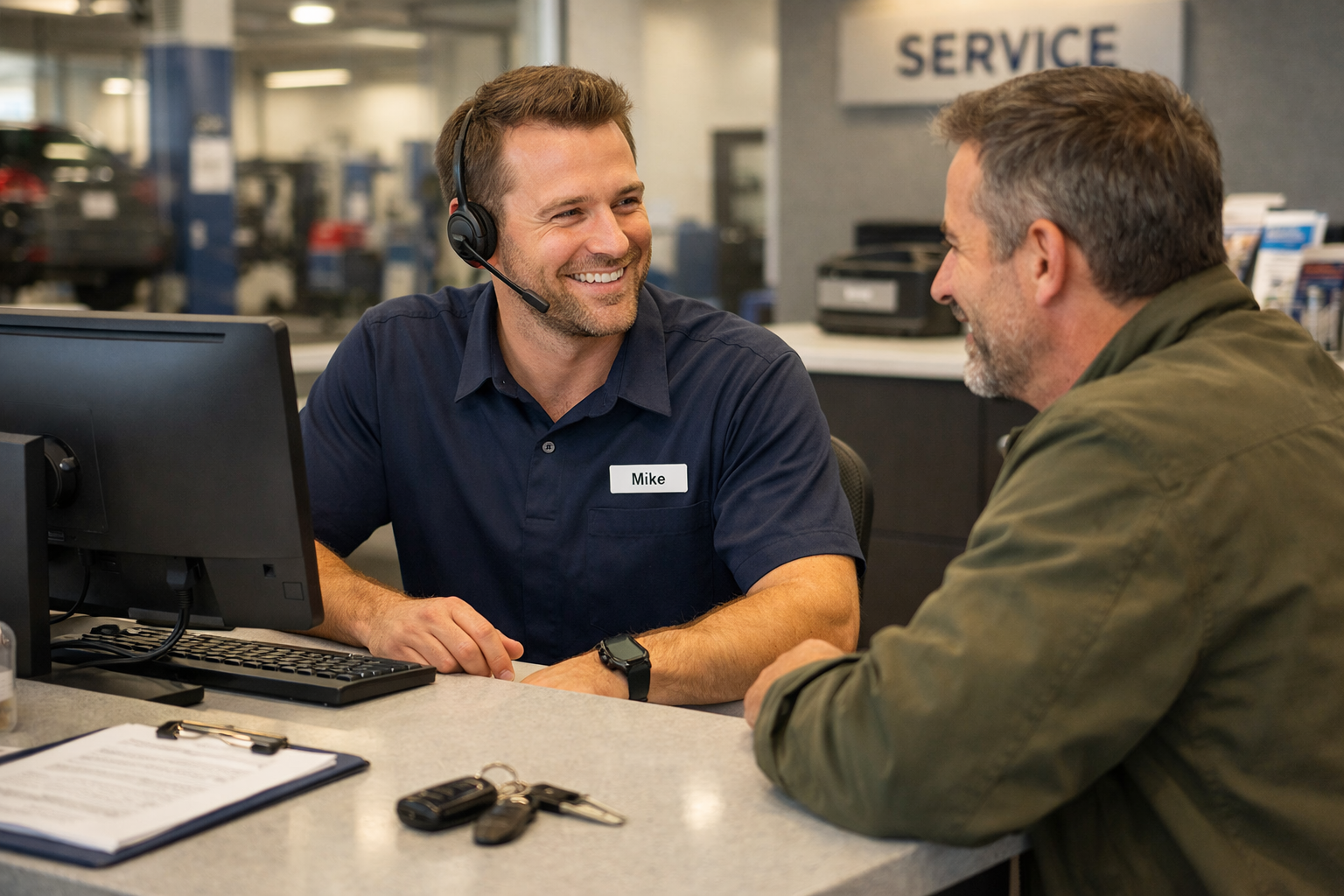 Servis danismani ile musteri gorusmesi